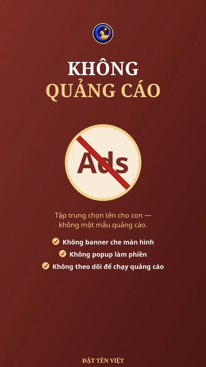Ứng dụng không quảng cáo, không theo dõi