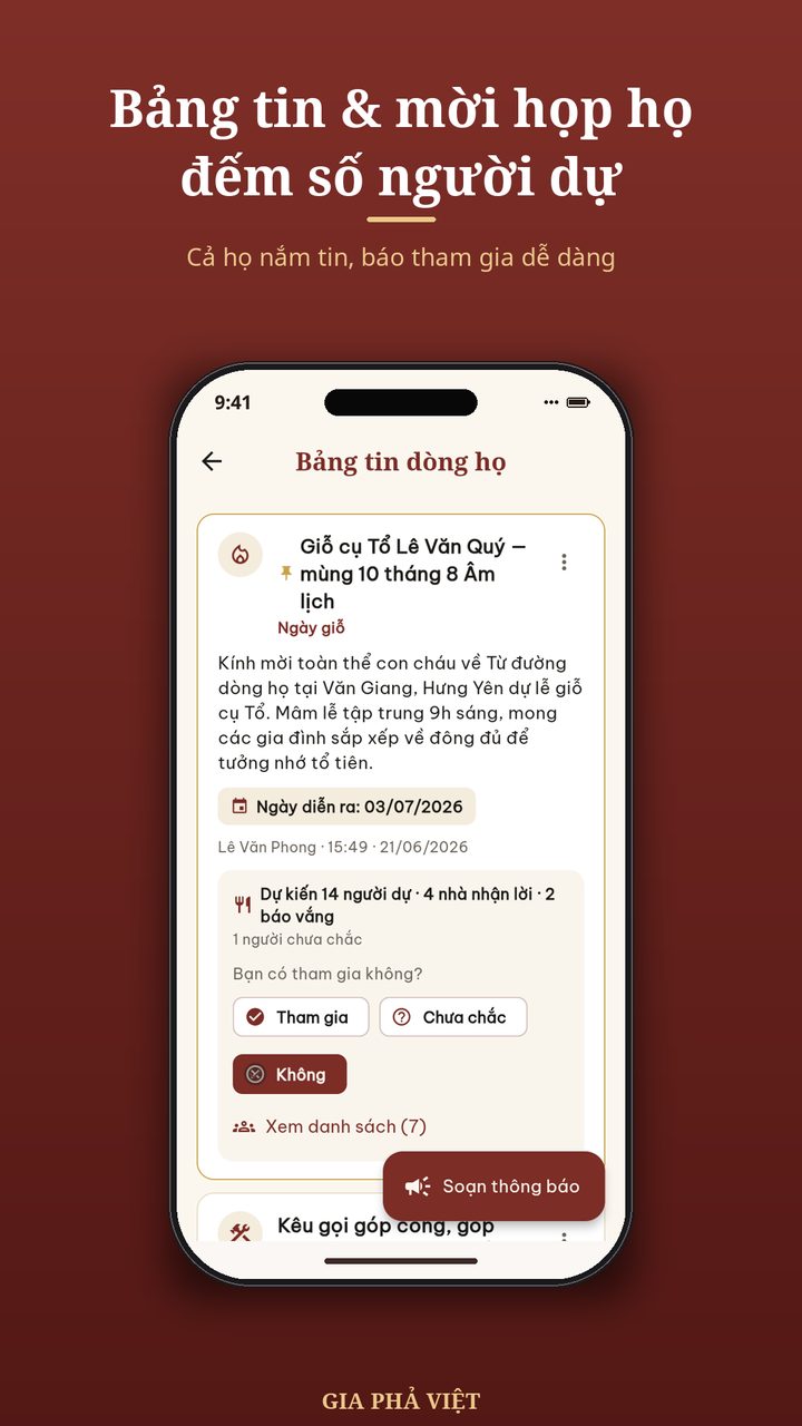 Bảng tin dòng họ
