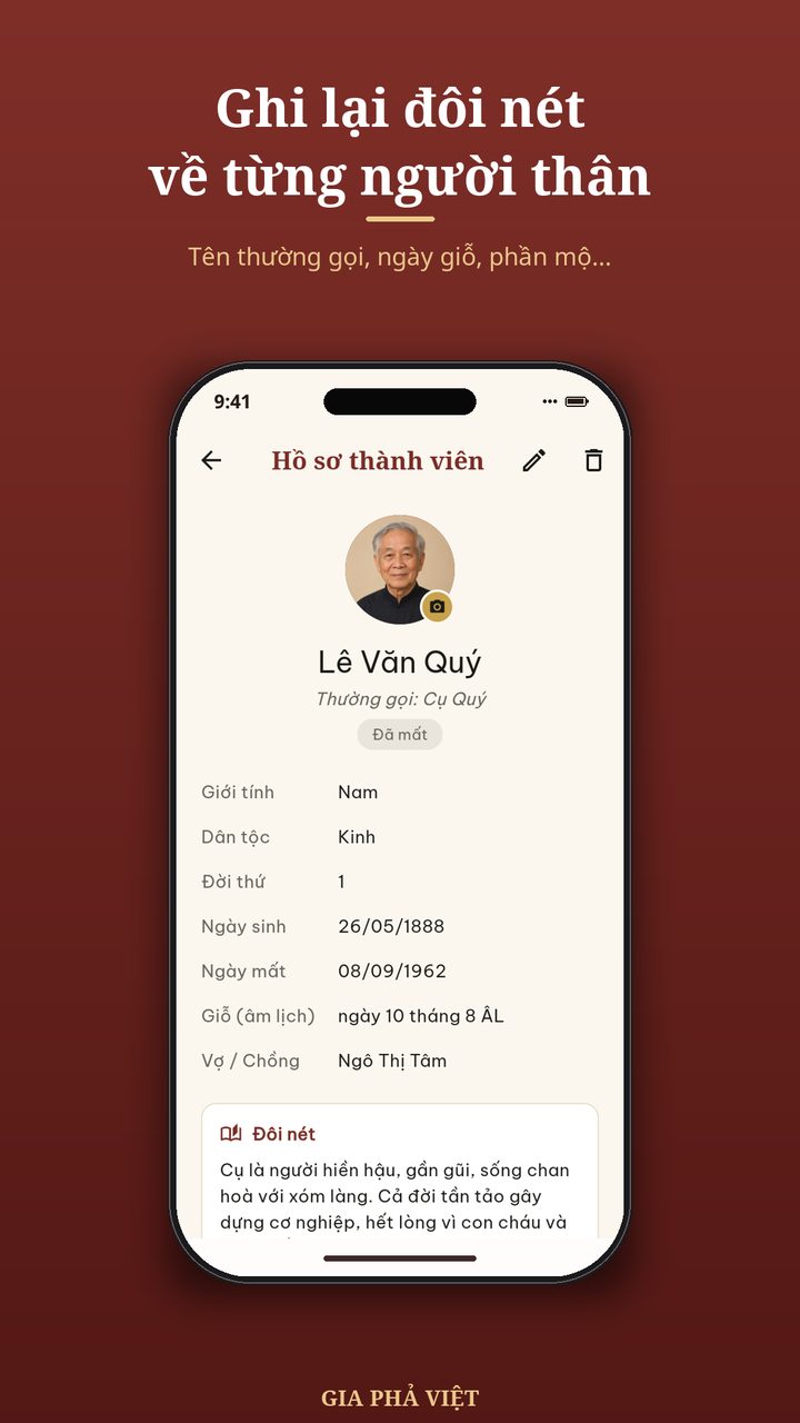 Chi tiết thành viên