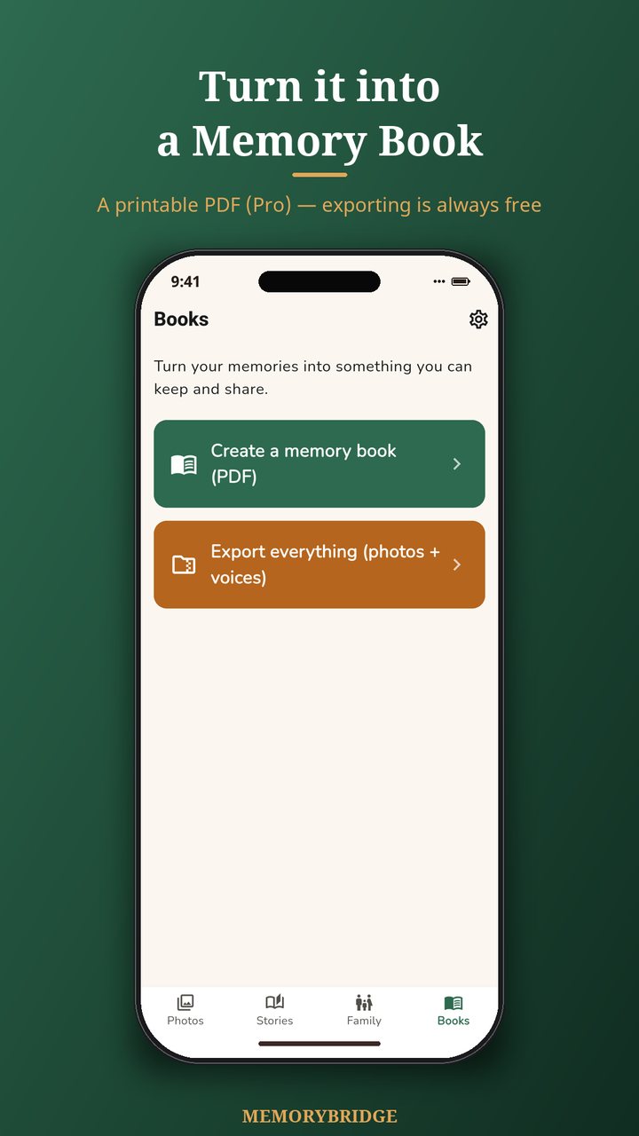 Turn memories into a printable memory book