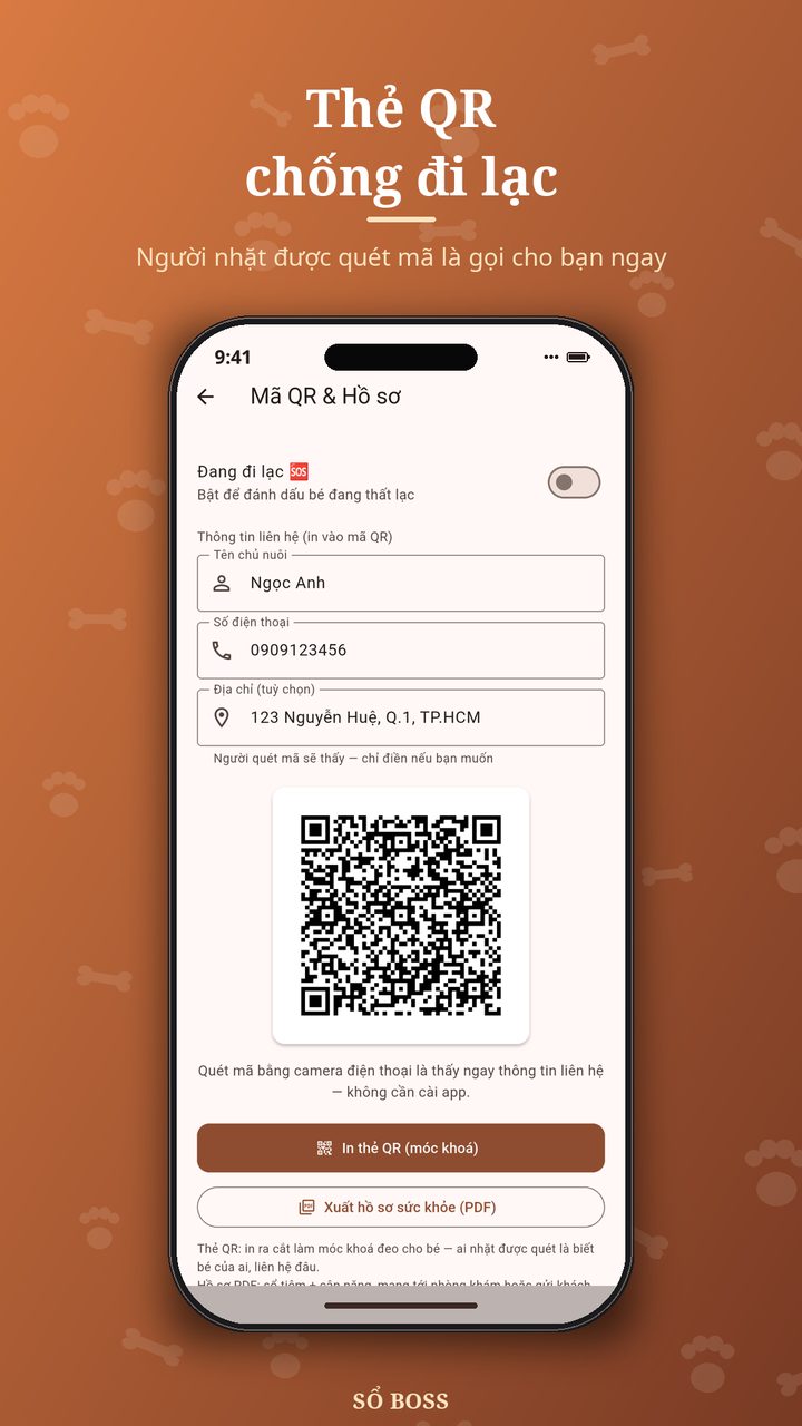 Mã QR khi đi lạc