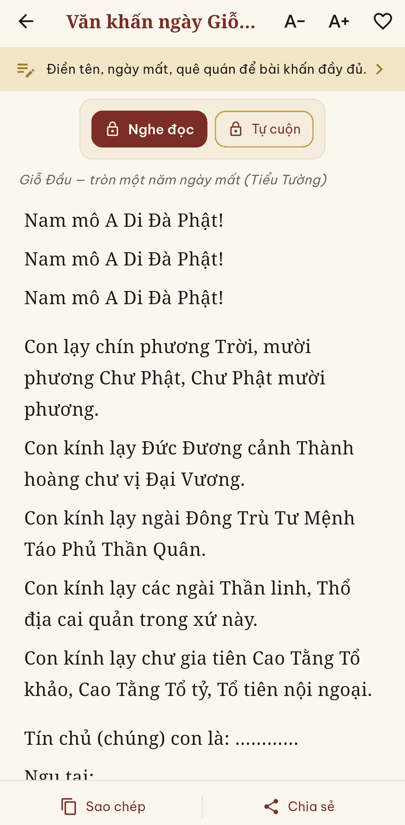Đọc bài văn khấn, chữ to rõ